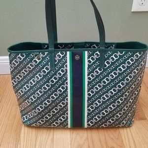 Tory Burch green Gemini link bag